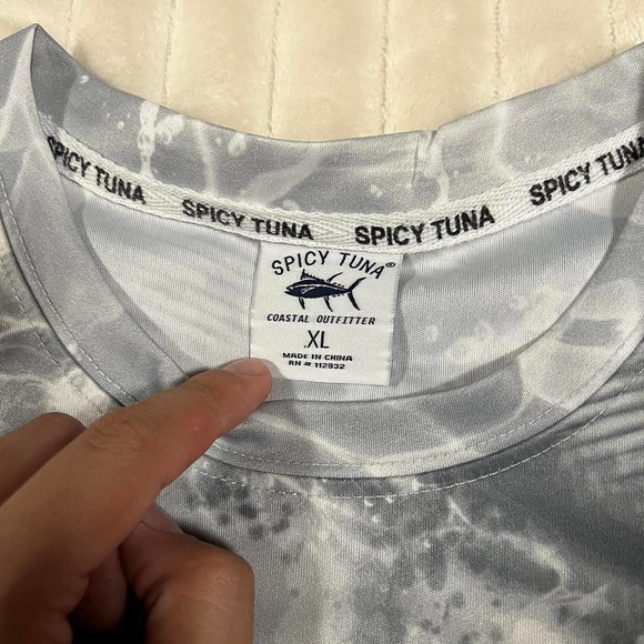 Spicy Tuna Coastal Long Sleeve Mahi-Mahi/Dolphin Black White Fishing Shirt XL - Picture 5 of 7